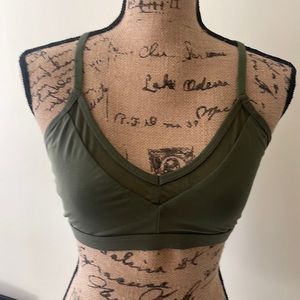 Olive green Fabletics sports bra